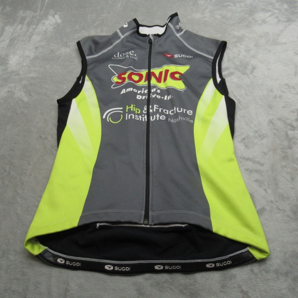 Sugoi Cycling‎ Vest Unisex Medium Yellow Sonic America's Drive-In Sleeveless - Picture 1 of 11